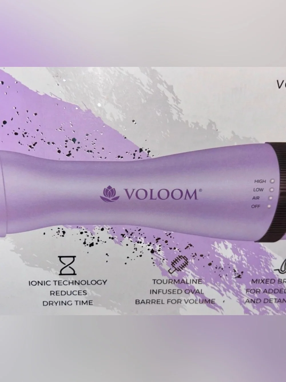 VOLOOM triple play dryer brush for drying/styling/smoothing NIB